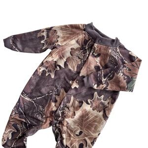 Baby Lg. Advantage Camouflage Green Brown Footie Snap One Piece Jumpsuit Vintage